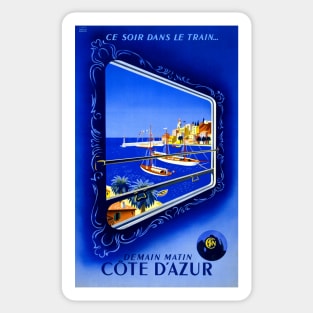 Vintage Travel Poster France Cote dAzur Sticker